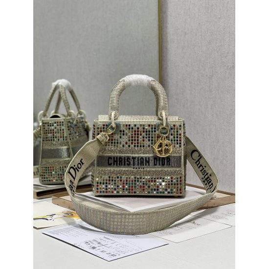 20231126 1060 [Dior] New Colorful Diamond Embroidered Daifei Bag, 