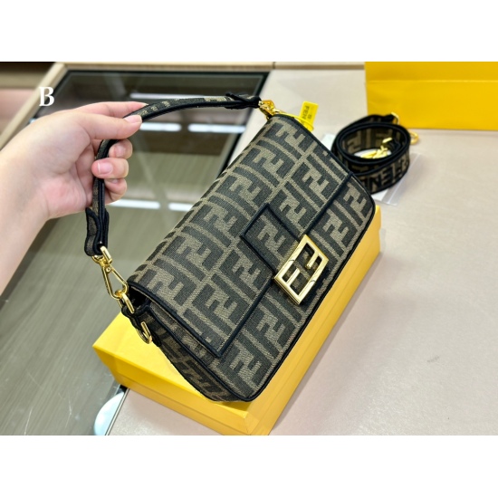 2023.10.26 185 box size: 25 * 15cm Fendi Baguette Single shoulder and diagonal span are not a problem, giving you a lazy and lazy street!!