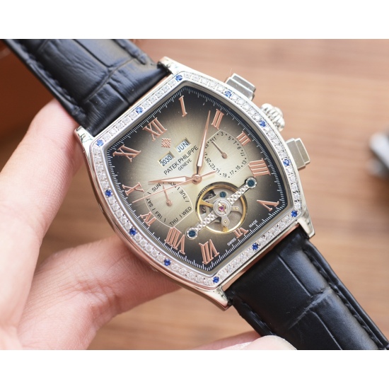 20240408 White 650, Gold 670 Wine Barrel New Product Shocking Launch [Latest]: Patek Philippe Multi functional Design [Type]: Boutique Men's Watch [Strap]: Real Cowhide Strap [Movement]: High end Fully Automatic Mechanical Movement [Mirror]: Mineral Reinf