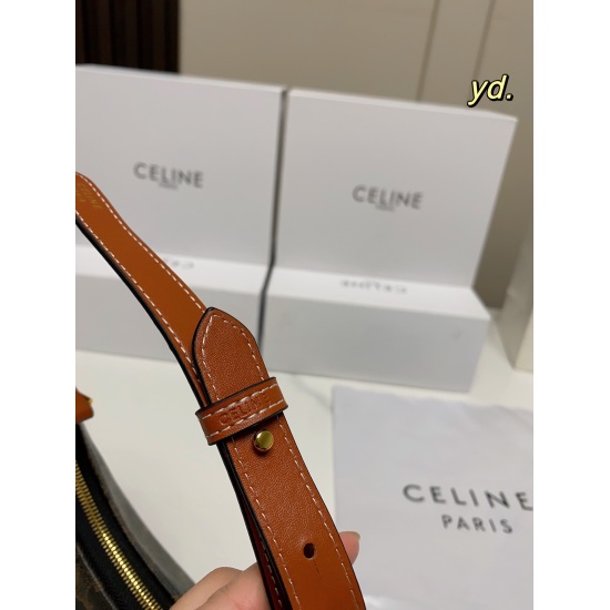 2023.10.30 P190 (Folding Box) size: 2313CELINE Sailing AVA Print Lisa The same underarm bag features a small and elegant half moon pea shaped silhouette paired with short shoulder straps~Smooth lines, rounded body, stable and retro autumn and winter style