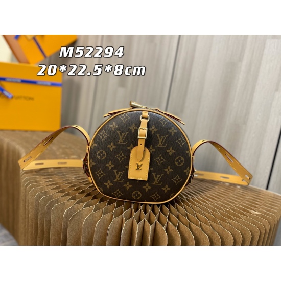 20231125 Internal Price P540 Top of the line Original [Exclusive Background] LV Louis Vuitton M52294 Old Flower [All Steel Hardware] BOITE CHAPEAU SOUPLE Handbag. In the 2018 Autumn/Winter collection, Women's Art Director Nicolas Ghesquire launched the el