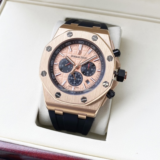20240408 White Shell 610, Rose Gold 630. Elegant, exquisite, classic and domineering, the Airbnb AP men's watch is fully automatic with a mechanical movement, mineral reinforced glass 316L stainless steel case, genuine leather strap, fashionable, casual, 
