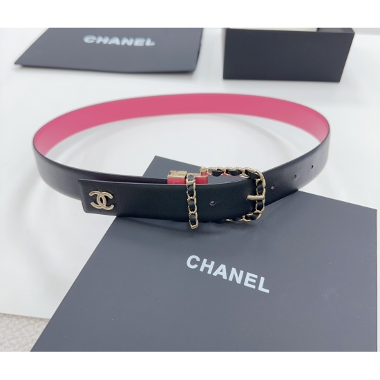 2023.12.14 special 3.0cm Chanel official website new model, double-sided original calf leather, rotating needle buckle, buckle width 3.0cm... length 75.80.85.90.95.100. Euro, hardware pure copper original mold customization