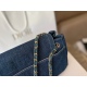 2023.11.06 190 box size: 30 * 20 cm finally shipped Prad. Medieval denim chain bag with light weight under armpits/one shoulder/