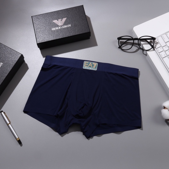 2024.01.22 New classic EA7 ARMANI Armani original quality, boutique boxed men's underwear! Foreign trade foreign orders, high quality, seamless cutting technology, scientifically matched with 82.5% nylon+17.5% spandex, silky, breathable and comfortable! S