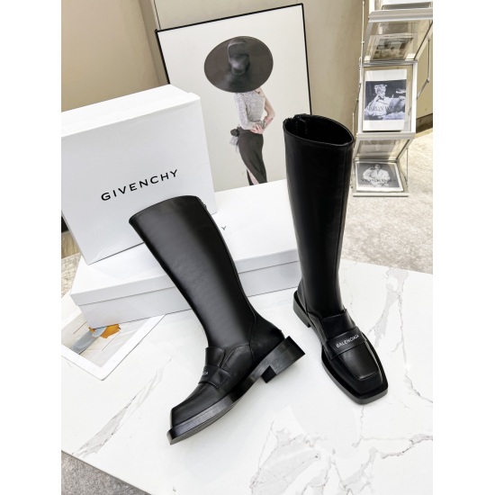 20240410 Balenciag Balenciag TROOPER square toe full leather boots, original 1:1, with a three-dimensional printing process letter log on the upper, exploring the concept of originality and appropriation in the fashion industry. Comfortable to wear, high-