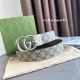 The latest version of Gucci counter is made of dark beige canvas leather paired with green pig grain leather, which can be used on both sides. Width 3.8cm rotating double G buckle