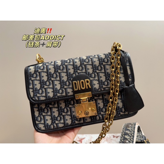 2023.10.07 P175 box matching ⚠️ Size 24.15 Dior Postman Bag ADDICT (Chain ➕ Shoulder strap) is an irresistible treasure bag that is essential for daily travel and home use