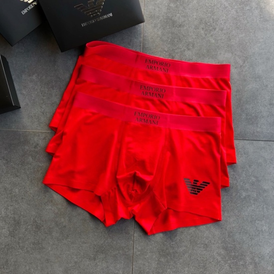 2024.01.22 Red and bustling 2022! Bring yourself a great gift! Armani classic fashionable men's underwear! Foreign trade foreign orders, original quality, seamless cutting technology, scientific matching of 91% modal+9% spandex, silky, breathable and comf
