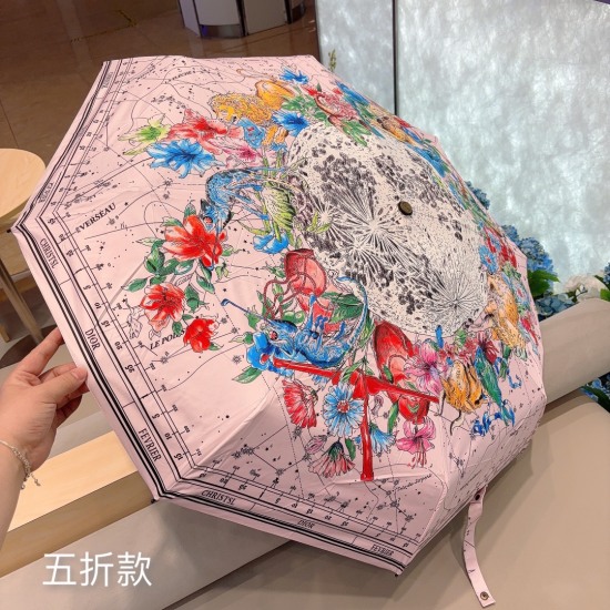 20240402 Special Approval 65 DIOR (Dior) 50 fold Hand Open Folding Umbrella, Ultra Light Pocket, Only 18cm, Hot Selling Style, Fashionable Index, Burst Table, Whether Used in Sunny or Rainy Days, It is Very Beneficial for Original Generation Factory Level