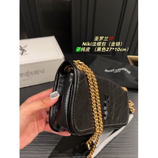 2023.10.18 Gold Chain P255 Complete Package ⚠️ Size 27.10 Saint Roland Niki Club Bag ✅ Pure leather capacity cannot be underestimated, full of feminine charm, elegant and fashionable coexistence