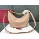 20240316 P980 (Valentino) GARAVANI VLOGO MOON small chain leather HOBO handbag 0003, thanks to a chain and detachable leather shoulder strap, this handbag can be carried on shoulder, back, crossbody, or hand- Gold tone chain and accessories - Detachable l