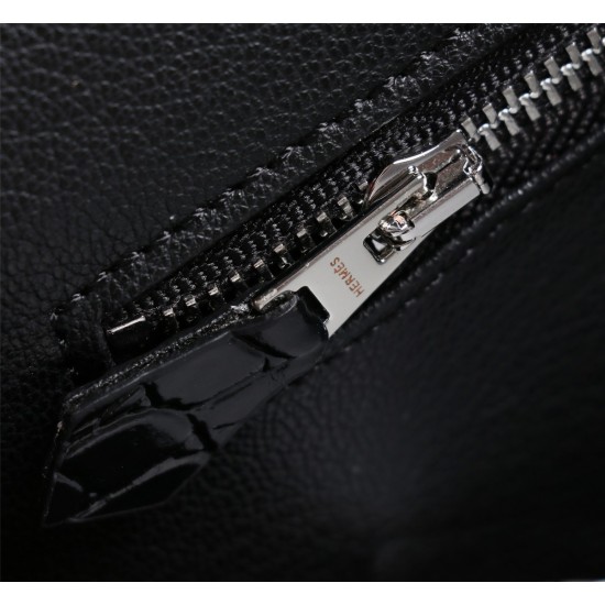 20240317 (Black) Hermes French Origin (Crocodile Pattern) Batch: 540constance Constance Flight Attendant Bag ☣ Crocodile Skin Pure Steel Plated Hardware Buckle Authentic Leather Source Super Good Touch Accessories Precise Steel Laser Logo Perfect Flap Cur