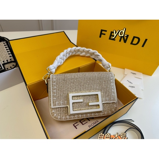 2023.10.26 P205 Large (Folding Box) size: 2215FENDI Fendi Baguette Nano Straw Weaving Crossbody Bag New Lafite Straw Bag with Wide Carrying Strap, not only fashionable and practical, but also cool in summer, little fairy ♀️ We are worth having ‼️