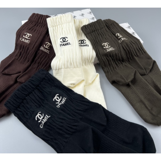 2024.01.22 Autumn/Winter New Product Launch [Celebration] [Celebration] CHENAL (Chanel) Pure Cotton Quality [Strong] Comfortable and Breathable [Victory] One box of 4 pairs [Gift] High quality