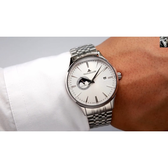 20240408 steel strip P: 680 (This product has undergone strict waterproof pressure testing, with a waterproof capacity of up to 120 meters) The Jijia Ultra Thin Master Series Moon Phase Enamel Watch inherits the elegant exterior design of the Master Serie