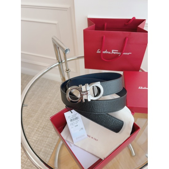 Ferragamo. Ferragamo full set packaging width 3.5cm, high-end customized men's belt, double-sided imported cowhide, can be used on both sides. Choose to match with genuine materials, which have a texture, fashion, classic style, and high-quality tail clip