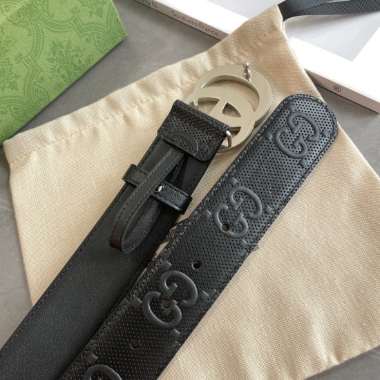 2023.12.14 Gucci counter new horizontal label code 406831 • 1W3AF counter new relief punching embossed width 4.0cm classic double G antique copper buckle