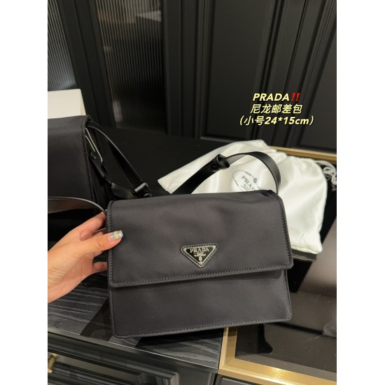 2023.11.06 Large P270 box ⚠️ Size 29.21 Small P260 with box ⚠️ The size 24.15 Prada PRADA nylon messenger bag is versatile and without friends, it is cool, fashionable, and highly organized. It is square and square, and can fit well. The upper body is als