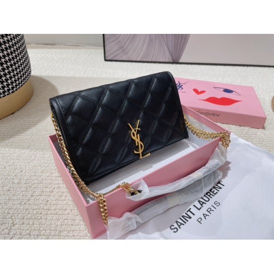 2023.10.18 p195 Gift Box Saint Laurent/YSL Quilted BECKY Calfskin Material with Soft and Comfortable Hand Feel, True Practicality and Beauty Coexist, Size 22.5 14.5