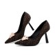 20240414 VERSACE Spring/Summer/Autumn New High Heels Material: Plaid Fabric+Sheepskin Inner Lining+Rubber outsole Heel Height: 9.5cm Size: Standard 35-41, Customizable 42