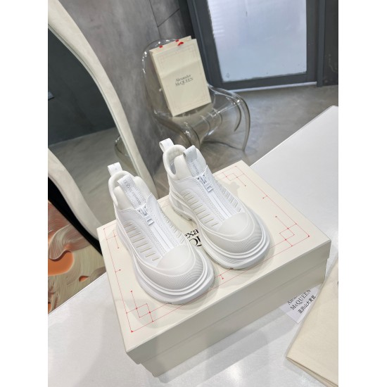 20240403 Alexander McQueen Maikun early spring new thick sole sports shoes, original 1:1 development, original open film TPU sole, fabric silk cowhide, leather lining, sizes 35-44, factory price 335 men's+10