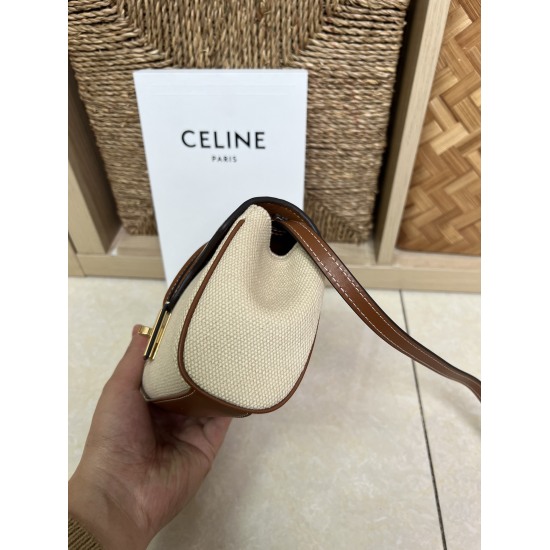 20240315 P750 173s Spring New Product | CELIN * SOFT 16 Mini Fabric Smooth Cow Leather Handbag # mini soft 16 # Brand new super cute crossbody mini soft 16 is not only cute but also practical~Paired with adjustable shoulder strap design, single shoulder c