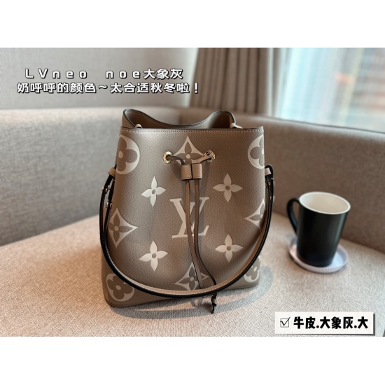2023.10.1 255 box (high order) size: 26cmL Home New Product Water Bucket is fragrant and easy to carry! Original leather lining, cowhide quality! A new product that falls in love at first sight! Hand held! Under the armpit! : Cross body search Lv milk tea