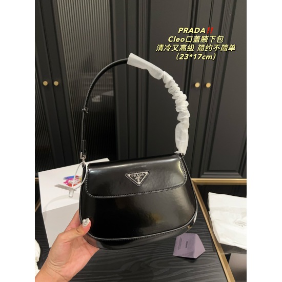 2023.11.06 Large P215 Folding Box ⚠️ Size 23.17 Prada Cleo mask with patent leather under the armpit, cool and high-end, versatile and stylish, giving the impression of simplicity and not simplicity