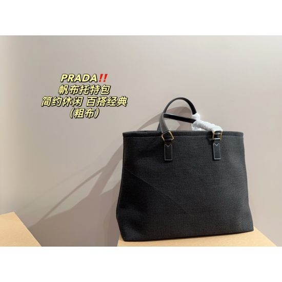 2023.11.06 Coarse fabric P175 ⚠️ Size 40.32 Prada PRADA Canvas Tote Bag is clean and simple to wear, paired with a casual style for comfort and vitality