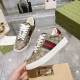 twenty million two hundred and forty thousand three hundred and twenty-six ✨ Factory price p210 ✨ Gucci/Gucci's new men's and women's sports casual small white shoes. Fabric: Silk cowhide, cowhide lining, cowhide foot pads, built-in high elasticity formed