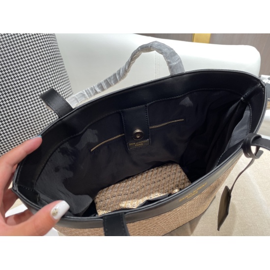 2023.10.18 p175 Size 30 30 Saint Laurent Woven Bucket Vintage Style Prevailing Fashion Versatile Capacity Large Self weight Light Inner Strap Small Bag