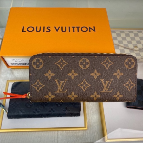 20230908 Louis Vuitton] Top of the line exclusive background M60743 Orange size: 19.5x 9.0x 1.5 cm Clemence wallet, compact but full capacity, made of exquisite and durable Monogram canvas material. The bright lining and leather zipper showcase women's pl
