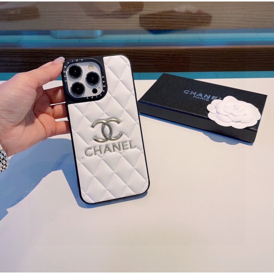 20240401 60 Chanel embossed electroplated and gilded logo, 2-in-1 leather covered full phone case, full and comfortable to touch [Strong] Model: To avoid error models, please open this phone to check the model displayed in the phone settings ⚠️⚠️⚠️ IPhone