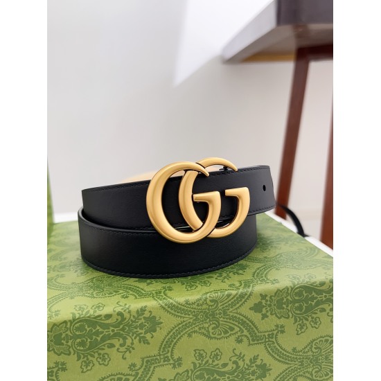 Gucci. Gucci Full Package Special Container Goods Classic Belt with Double Sided Head Layer Cowhide Belt Body and Vacuum Electroplated Button Head, 【 Width cm 2.0/3.0/3.5/4.0 】 Available for Selection, Fitted and Versatile!