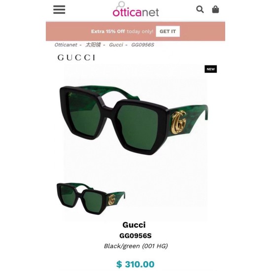 220240401 P85 GUCCI Gucci large frame original electroplated mirror legs with double G logo, versatile and beloved, loved by many European and American celebrities to wear ✔️  S