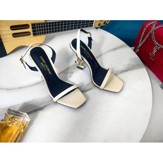 20240403 2023 Latest 280 Top Edition [Saint Laurent] YSL Saint Laurent logo and high-heeled sandals are sure to capture countless beautiful women this year. The perfect exposed skin on the back makes it appear whiter and slimmer. The classic and fashionab