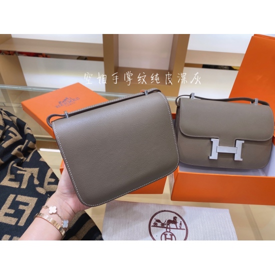 2023.10.29 19 cm p23524 cm p245 palm patterned cowhide Hermes flight attendant bag -constance Kangkang bag essential for human hands, epsom palm patterned calf leather, imported material, French thick drum wax thread, 24K precision pure steel buckle linin