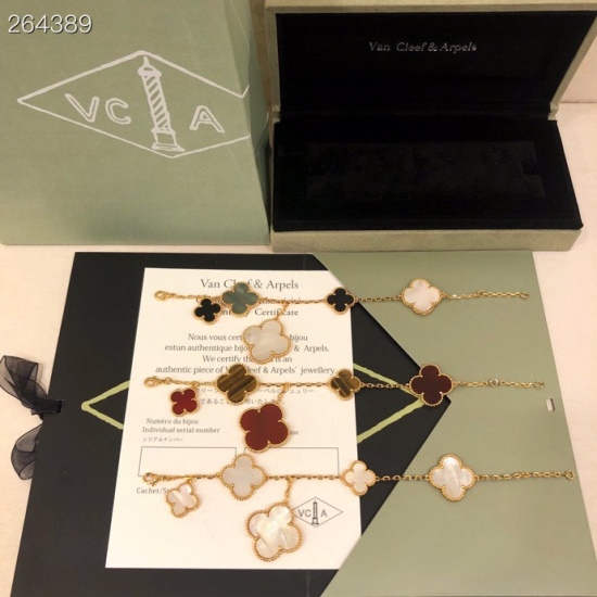 20240410 P120 VCA White Mother Shell Hot Five Flower Bracelet Crafted with Precision to Create High end Quality, Beautiful with New Heights and Shining with New Luminescence, Vanke Yabao Four Leaf Clover Small Flower Magic Alhambra Bracelet is a must-have