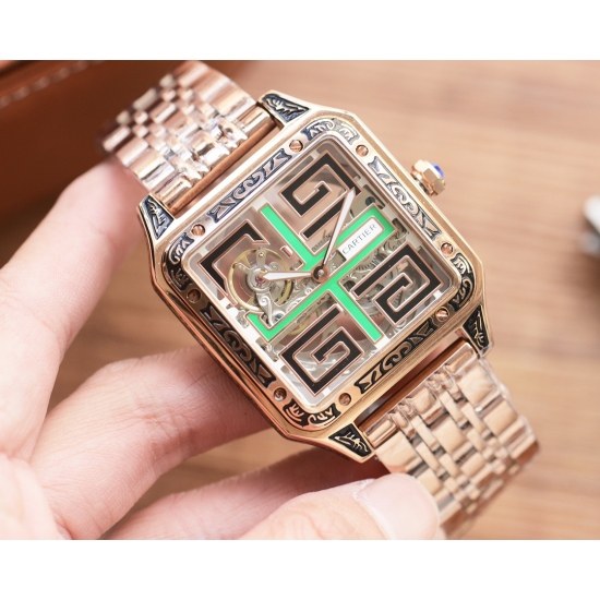 20240408 570 Square New Product Shocking Launch [Latest]: Cartier Hollow Design [Type]: Boutique Men's Watch [Strap]: 316 Precision Steel Strap [Movement]: High end Fully Automatic Mechanical Movement [Mirror Face]: Mineral Reinforced Glass (Higher Defini