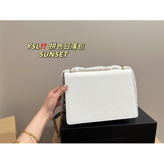 2023.10.18 P185 box matching ⚠️ Size 24.17 Saint Laurent color matching sunset bag SUNSET daily commuting is simply a perfect match for the luxury cool and cute collectors