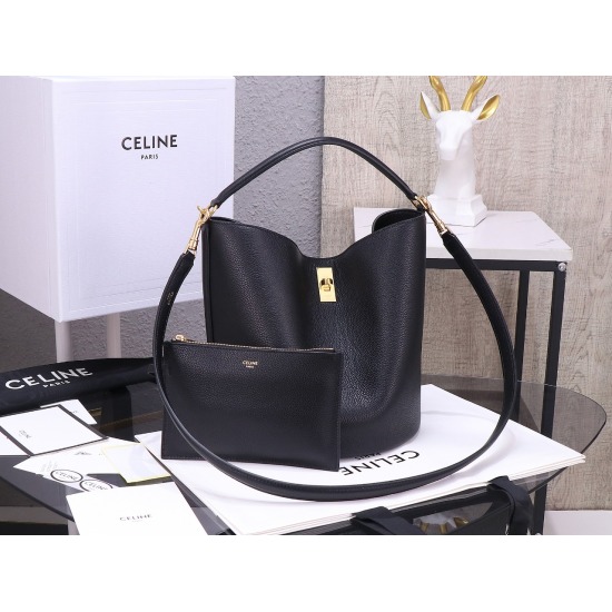 20240315 P1110 [Premium Quality All Steel Hardware] CELINE Bucket 16 calf leather bucket bag, the most perfect commuting bag ⭐ Lightweight and large in capacity, it is easy to move around with ease. It can be carried by hand or tilted back, equipped with 