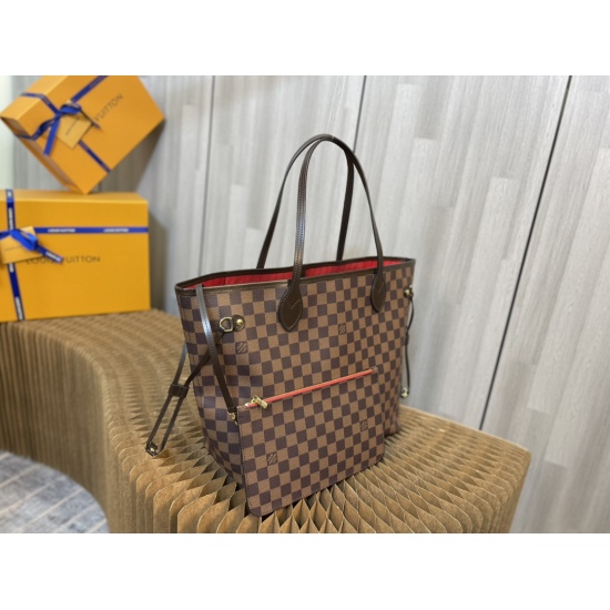 20231125 Internal Price P500 Top Original Order [Exclusive Background] N41358 Feige Dahong [Taiwan Goods] All Steel Hardware ✅ Classic shopping bag 31cm LV Louis Vuitton's new Neverfull reinterprets the classic handbag and explores the exquisite details i