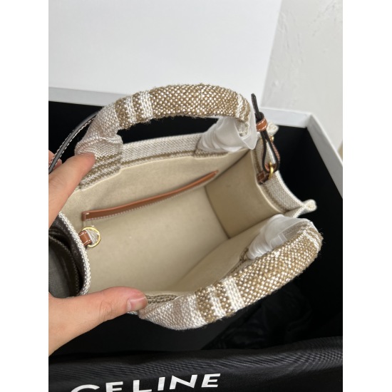 20240315 P780 CELIN-E 23s Summer | CABAS THAIS Small Triumphal Arch Printed Fabric Cow Leather Handbag Small Tote New | New Color Matching Super Beautiful~Triumphal Arch Printed Fabric echoes Cow Leather Triumphal Arch, creating a fresh texture in spring 