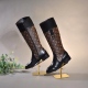 20230923LV High Heels Versatile 15 Inch Boots New!!! Synchronized launch of the counter, with zippered buckle on the inner belt!! Facial leather: top layer cowhide+LV specialized old patterned leather splicing, high-end sheepskin with inner padding, wear-