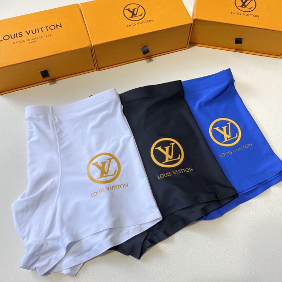 New product on December 22, 2024! LouV Fashion Men's Underwear! Foreign trade company cooperation order, lightweight and transparent design, using imported lightweight ice silk, lightweight and breathable, smooth and seamless cutting, wearing without any 