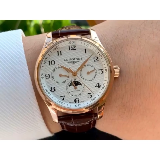 20240408 540. Latest Exclusive Recommendation: Longines ‼️ The Master Craftsman series features a six needle lunar phase wristwatch that exudes simplicity, elegance, and composure! 1. The size of the watch is 40X12 millimeters. Sword shaped Chinese watch 