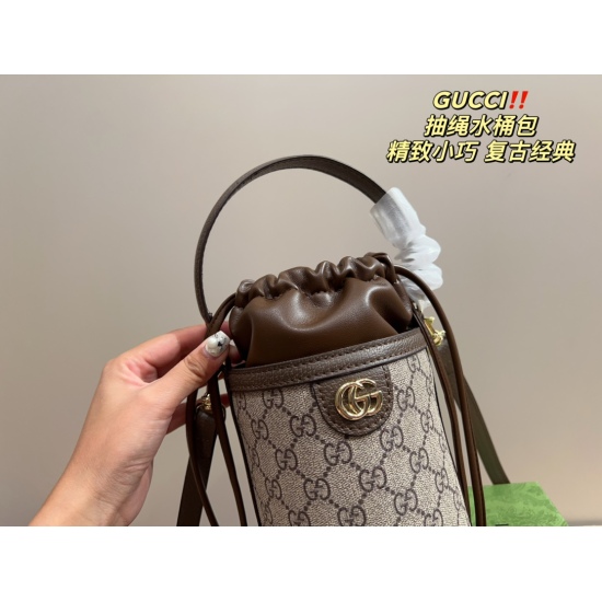 2023.10.03 P160 box matching ⚠️ The size 12.18 Kuqi GUCCI drawstring bucket bag cannot refuse to show off its superior temperament, sense of luxury, and a must-have collection of beauty