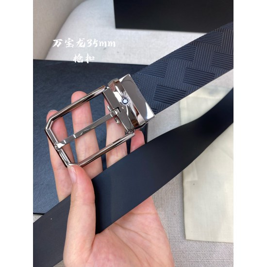 On August 24, 2023, Montblanc Marlboron is 3.5cm wide and features a top layer of high-quality cowhide needle style buckle for free cutting of business and leisure belts