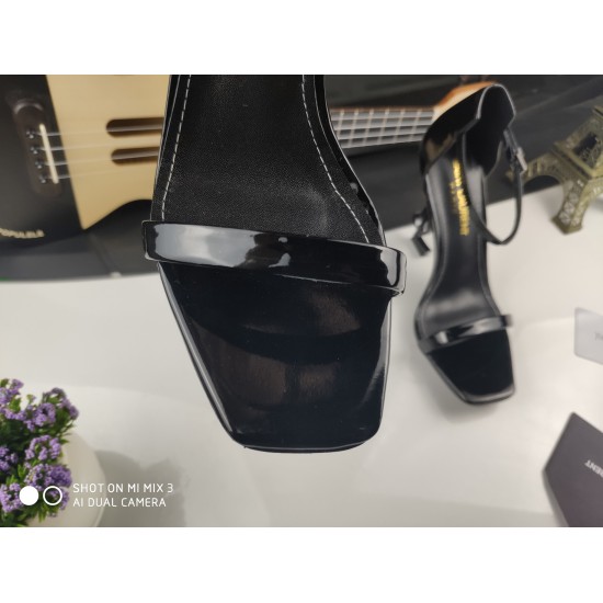 20240403 280 Upgraded Version [Saint Laurent] YSL Saint Laurent Logo and High Heel Sandals 2018 Early Spring Paris runway style Saint Laurent's mind opening design is stunning. Authentic products cannot be obtained yet. This pair of materials is made of i